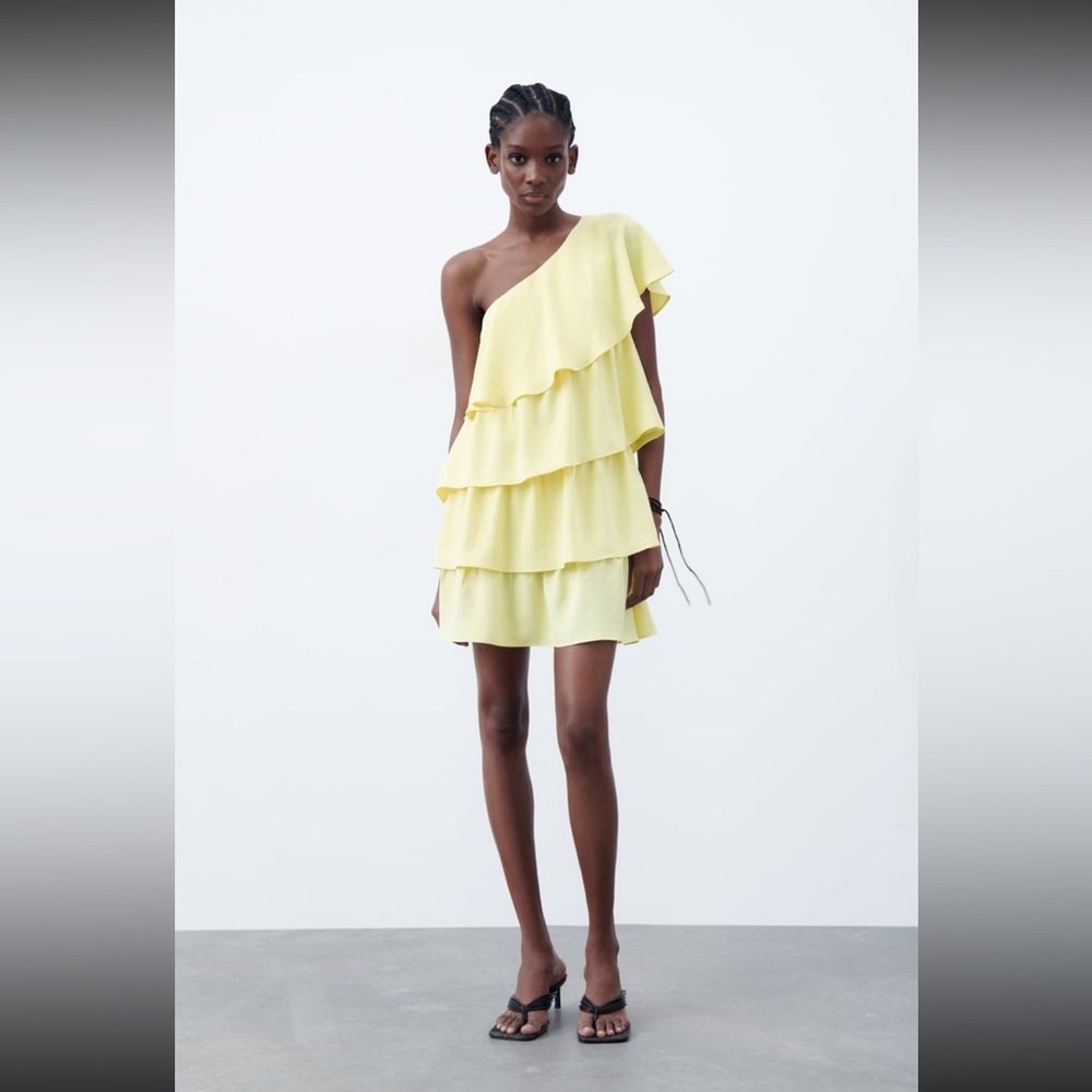 Ruffled One Shoulder Dress